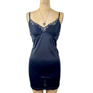 Coquette Romantic Slip Dress Lace Trim Whimsygoth Gothic Boudoir Size Small